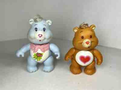 Lot of 2 Care Bears Poseable Figures: Tenderheart & Granny Bear - Kenner 1983