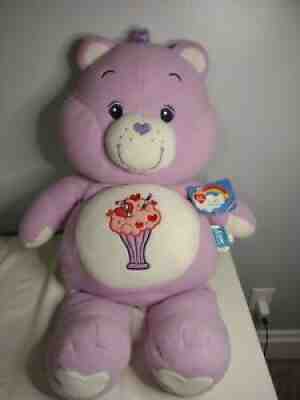 Large 30â? Care Bears CHEER BEAR Cuddle Pillow 2002 Plush Stuffed Fleece Purple
