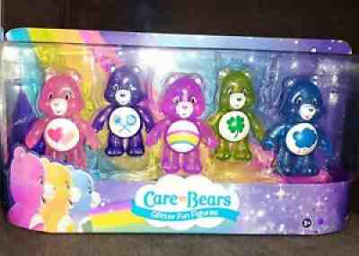 NRFB Care Bears Glitter Fun Figures Set Figurines Just Play Five (5) Pack 2019Â 