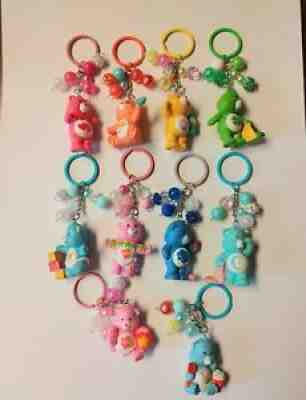 10 Vintage Care Bear Miniature Keychains Resell lot Boutique lot gifts