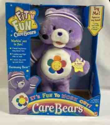 Care Bears Fit N Fun Harmony Bear Tested Works 2004 Plush Stuffed