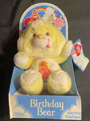 Birthday Bear Kenner Care Bear New Rare Vintage Stuffed Plush 1982 New In Box