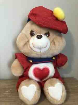 Vintage CARE BEAR Tender Heart Sailor Suit - Plush Stuffed Animal with Clothing
