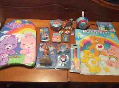 Care Bears lot of items watch, pencils, bubble blower and more