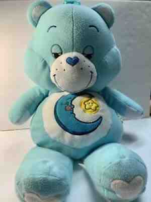 Care Bears Bedtime Bear Jumbo 28â? Blue Fuzzy Pillow Plush Moon Yellow Star Rare