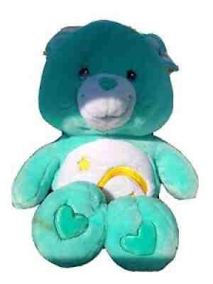 HUGE 30â? Care Bears Wish Bear Jumbo Teal Green Fluffy Plush Stuffed Animal 2003