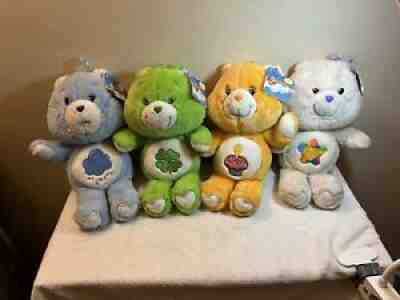 COMPLETE SET OF 4 CARE BEARS MINI PLUSH 2002 New With Tags