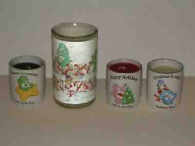 4 Vintage CARE BEARS Christmas Candles