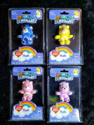 2017 World's Smallest CARE BEARS PLUSH - Lot of 4 - American Greetings **Read