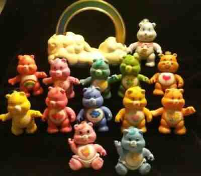 Vintage 80's Care Bear Lot of 13 ~ Includes Hugs & Tugs, Grams & Rainbow Roller!