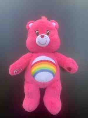 Extra Large Jumbo Care Bear Pink Rainbow Cheer Plush