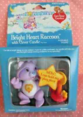 Vintage NRFB Kenner Care Bears Poseable Bright Heart Raccoon Cousins with Candle