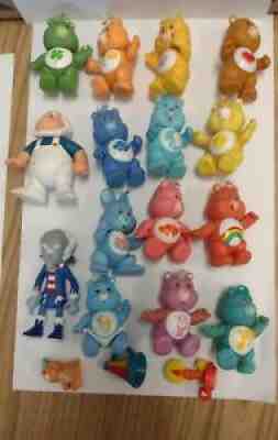 Lot of Vintage Care Bears PVC Miniature Figures and Accessories Kenner 1980s