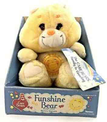 Care Bears Vintage 1984 Funshine Bear #61530 Plush Toy NIB Attached w/ Tag