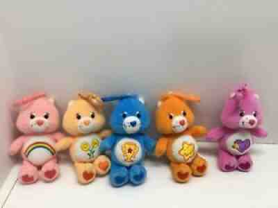 LOT of 5 Care Bears 2002-2004 Plush Clip Keychains 5
