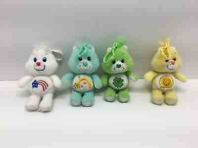 LOT of 4 Care Bears Plush Clip Keychains 5
