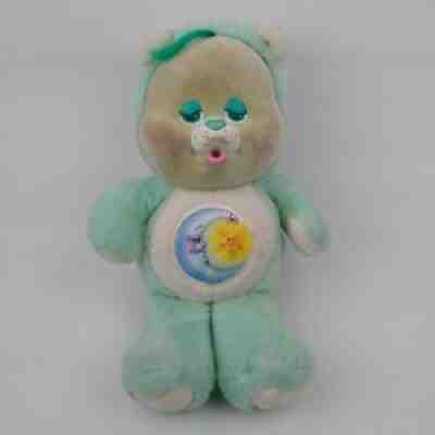 Vintage 80s Care Bears Baby Bedtime Bear Cub Flocked Face Stuffed Animal 11