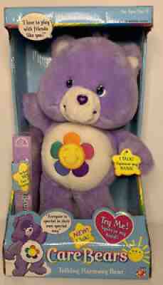 2003 Play Along Care Bears Talking Harmony Bear w/VHS Plush Original Sealed Pac.