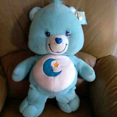 VTG Care Bears Bedtime Bear Jumbo 24â? Blue Plush 2002 Moon Yellow Star W/Tag