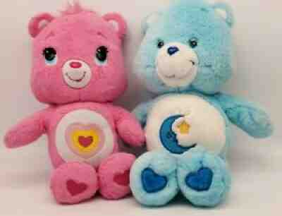 Care Bear lot of 2. Blue Moon Beadtime Bear and Wonderheart Pink