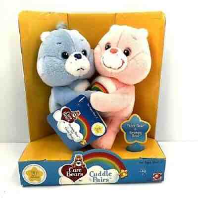 Care Bears Cuddle Pair Cheer & Grumpy Bear Pink Blue Huggable FAST SHIPPING