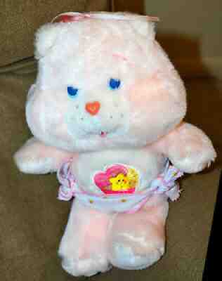 VINTAGE Care Bears Original 1983 Kenner 11â? Pink Plush Diaper BABY HUGS Bear