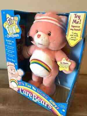 2004 New Pink Cheer Bear Care Bears Singing Fit â??N Fun Work Out Fitness Plush