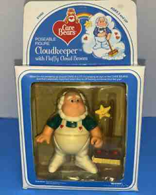 Kenner Care Bears Poseable Cloudkeeper Figure with Fluffy Cloud Broom 1984 Nib