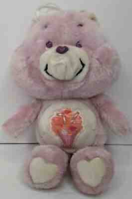 VTG 1985 Share Bear Care Bear Ice Cream Milkshake Sundae Purple 13" Kenner