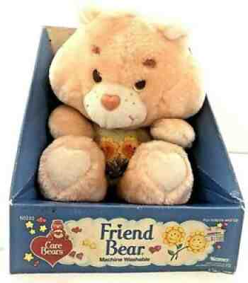 Care Bear Friend Bear #60220 NIB Attached Peach Sunflower Kenner 1983 Vintage