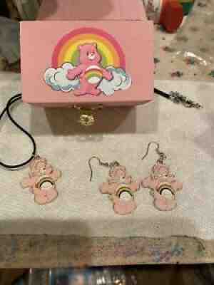 Care Bears Cheer Bear Gift Box Necklace, Earrings And Bracelet Plus Surprise