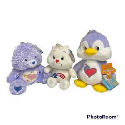 care bear plush lot Cozy Heart Penguin, American Cares Bear, Daydream Bear.