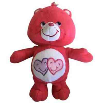 Care Bear Always There Plush 2006 10 inch Red Two hearts Belly