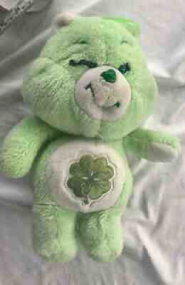 Vintage Care Bears Good Luck Bear 4 Leaf Clover Green Plush 1983 Kenner
