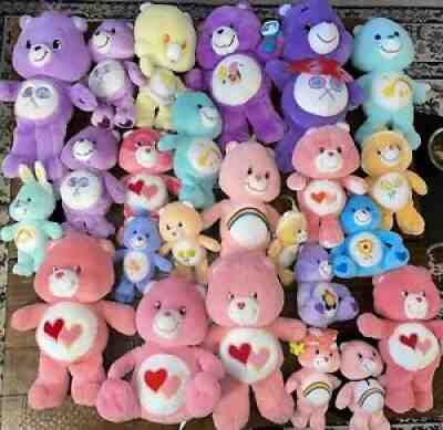 Vintage 2000s Lot Collection Care Bear Plush Stuffed Animals 16 ? 6 ? All Clean