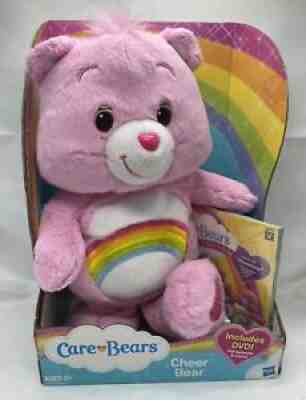 Care Bear Wonder Heart New in Box Cheer Bear Rainbow Pink with DVD 2012