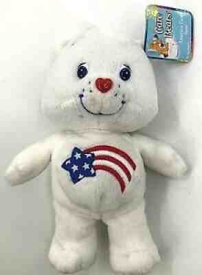 Care Bears America Cares Plush 2002 20th Anniversary NWT 8â? Small Patriotic Tags