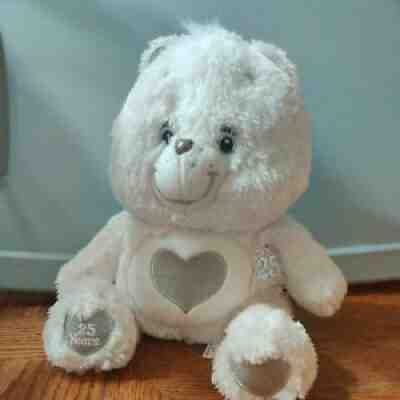 Care Bears 25th Anniversary Tender Heart 13" White & Silver Stuffed Plush
