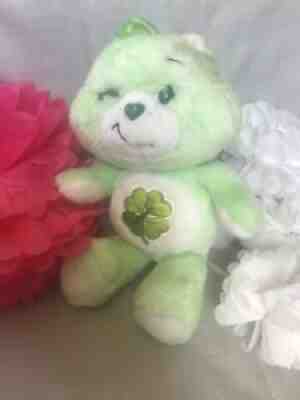 Vintage 1983 Kenner Care Bears Good Luck Bear 13" Plush Green Lucky Shamrock Toy