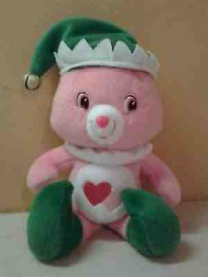 2007 Care Bears Love A Lot Bear Pink Hearts Christmas Elf 9