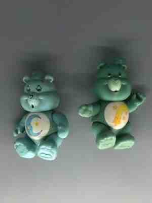 2 Vintage 1983 Kenner Care Bears WISH BEAR MOON STARS PVC Action Figures 3â?