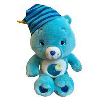 2007 Care Bears Bedtime Bear Stuffed Animal Blue Plush Nightcap EUC 14â?
