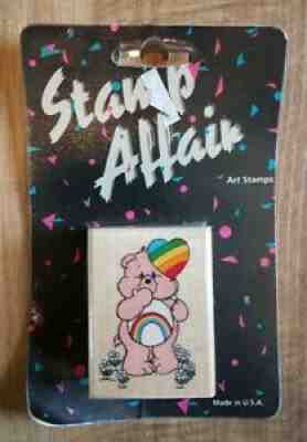 Vintage Stamp Affair Cheer Bear Rubber Stamp 1992 Care Bears Made in USA
