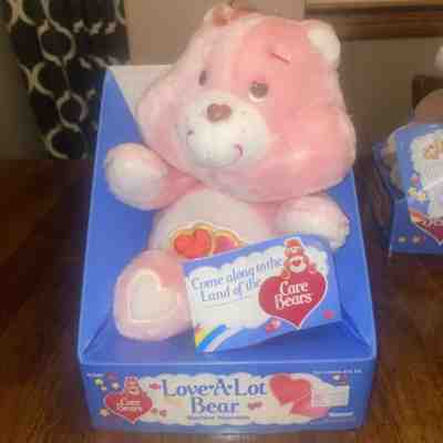 RARE Vintage 1982 Kenner Care Bear Love-a-Lot Bear New in Box Factory Mis-Print