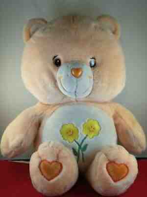 Care Bears Vintage Jumbo 26â? Orange Flowers Friend Bear 2002 Plush XL *4