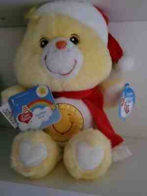 20th ANNIVERSARY FUNSHINE CARE BEAR SANTA HAT XMAS 12" Carlton Cards NWT