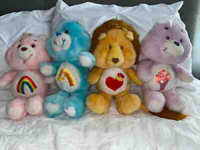 Vintage Care Bears Kenner Plush 1983 lot of 4 13â? Brave Heart Cousin Share Wish