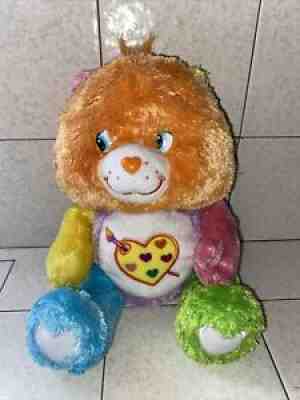 Care bears 2005 13" Work Of Heart Colorful Art Pallette Fuzzy RARE HARD TO FIND!