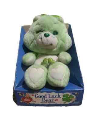 Vintage 1983 Kenner Care Bears Good Luck Bear 13â? Plush Stuffed Toy MINT IN BOX