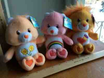 Vintage NWT Care Bears Lot 3 Friend-flowers Cheer-rainbow Brave Heart Lion 8